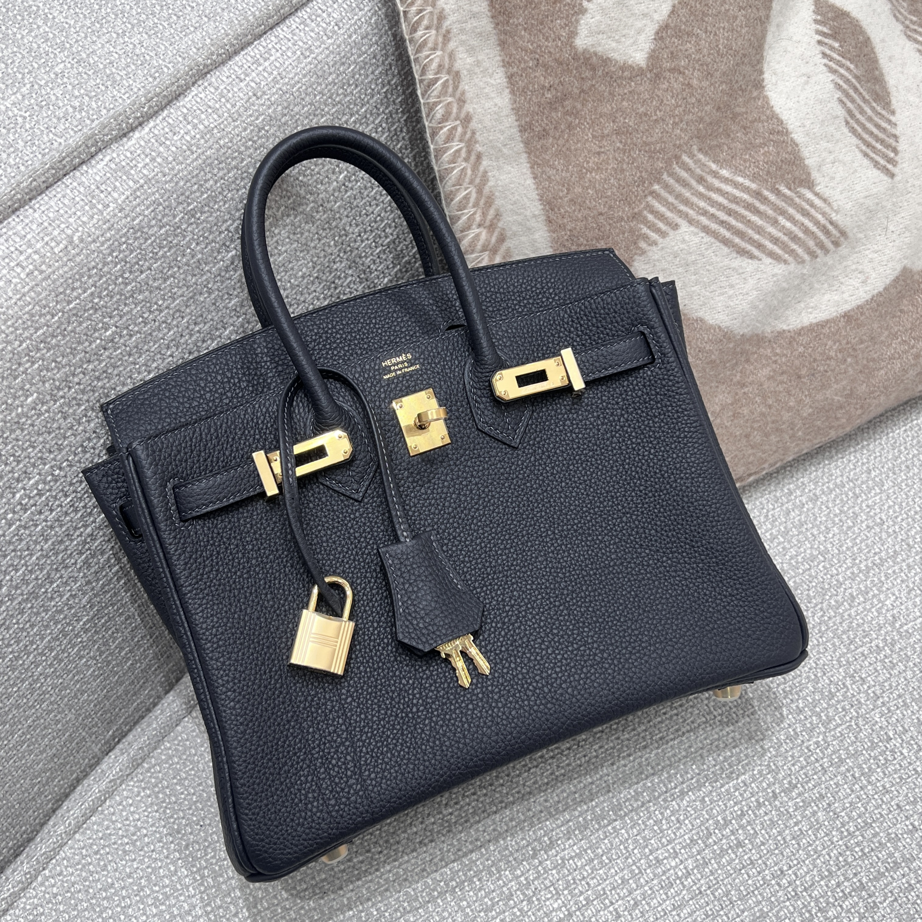 에르메스 Hermes Birkin 25cm Germany Leather 3Y Caban/gold
