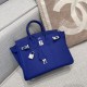 에르메스 Hermes Birkin 25cm Germany Leather 7T Blue Electrique/silver