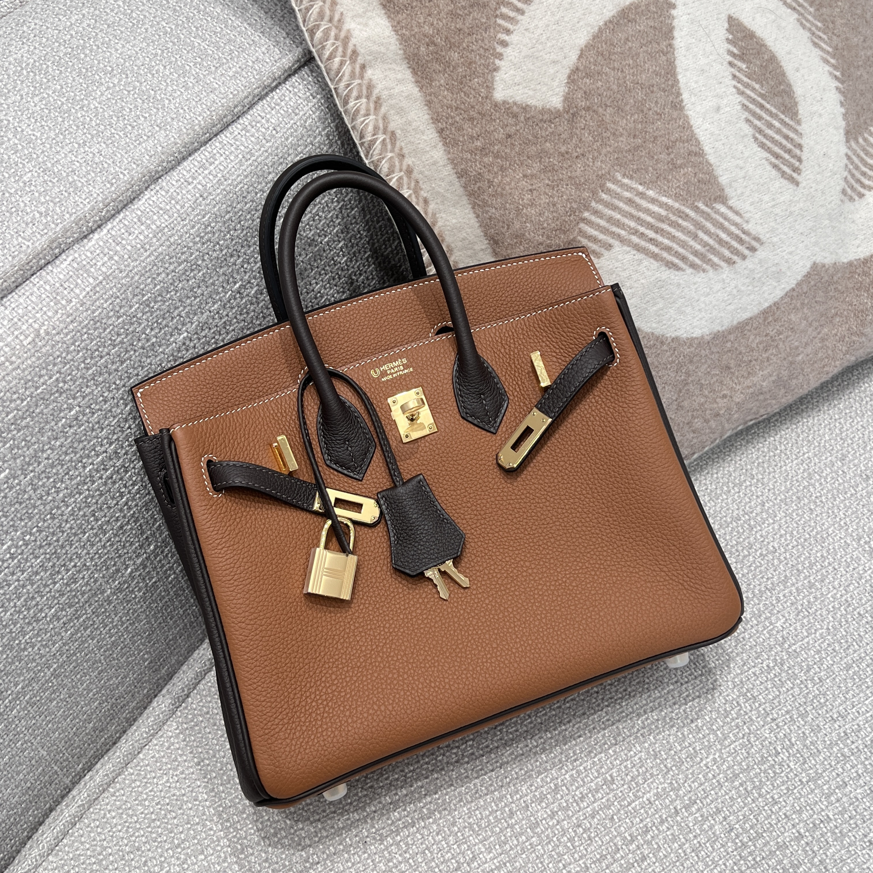 에르메스 Hermes Birkin 25cm Germany Leather 37 Gold and 3S Macassar/gold