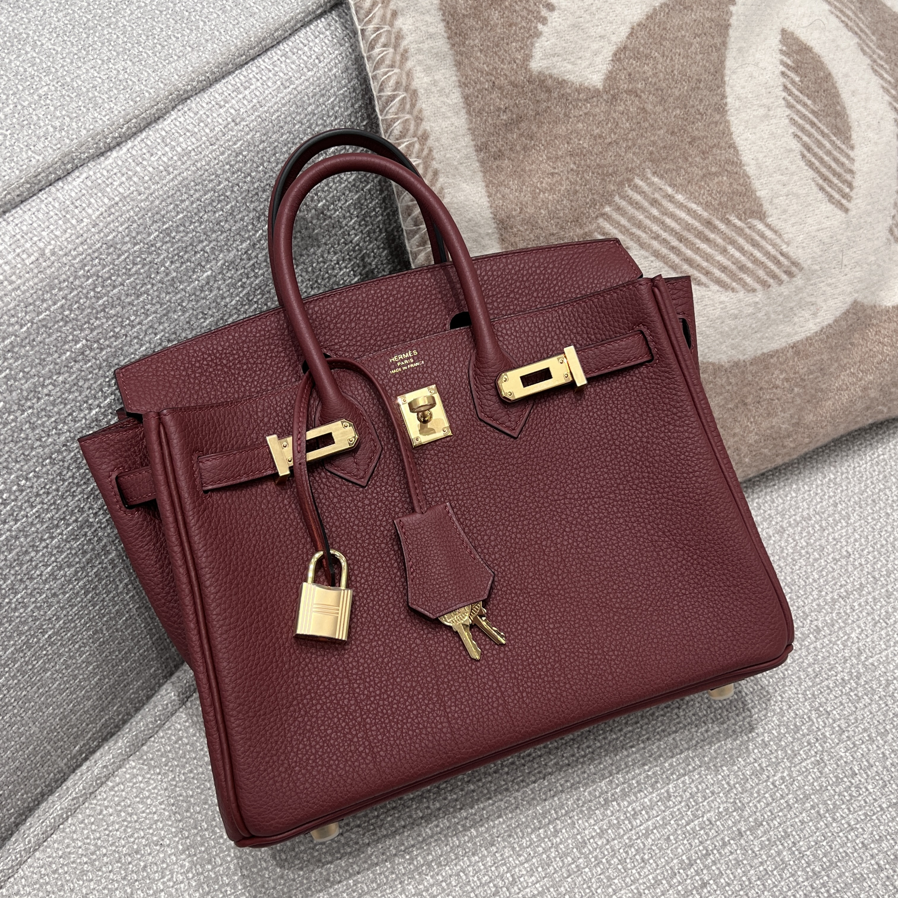 에르메스 Hermes Birkin 25cm Germany Leather 55 Rouge H/gold