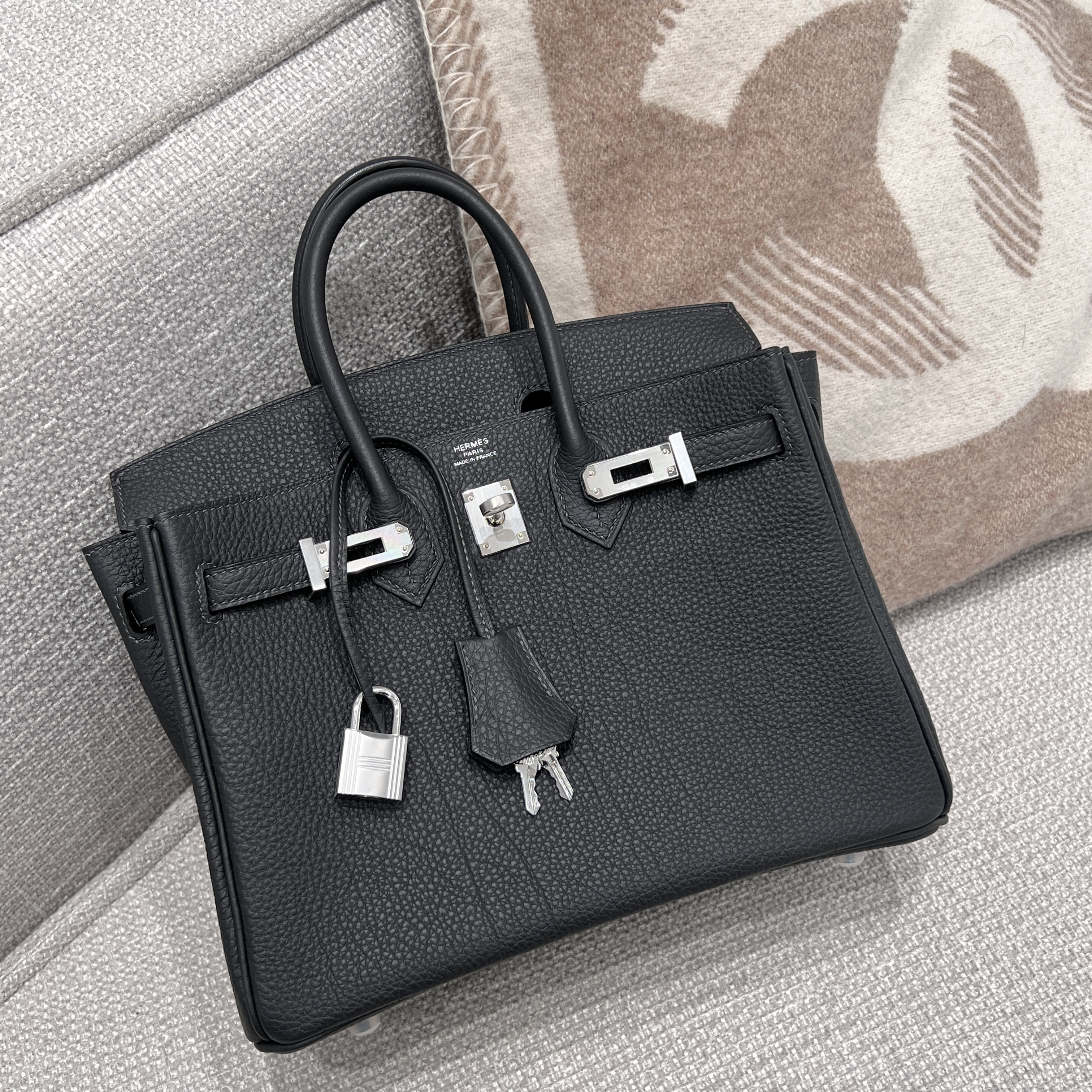 에르메스 Hermes Birkin 25cm Germany Leather 88 Graphite/silver