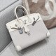 에르메스 Hermes Birkin 25cm Toile France Leather i2 Nata/silver