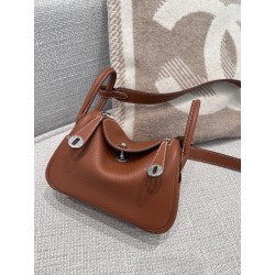 에르메스 Hermes Mini Lindy 19cm Germany Leather 37 Gold/silver