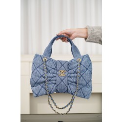 샤넬 Chanel 25k AS5851 Bow bag Blue 38cm