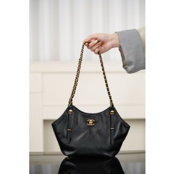 샤넬 Chanel 26C AS6015 Small Shopping Bag Black 28cm