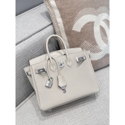 에르메스 Hermes Birkin 25cm France Hcp Alligator crocodile 8L Beton/silver