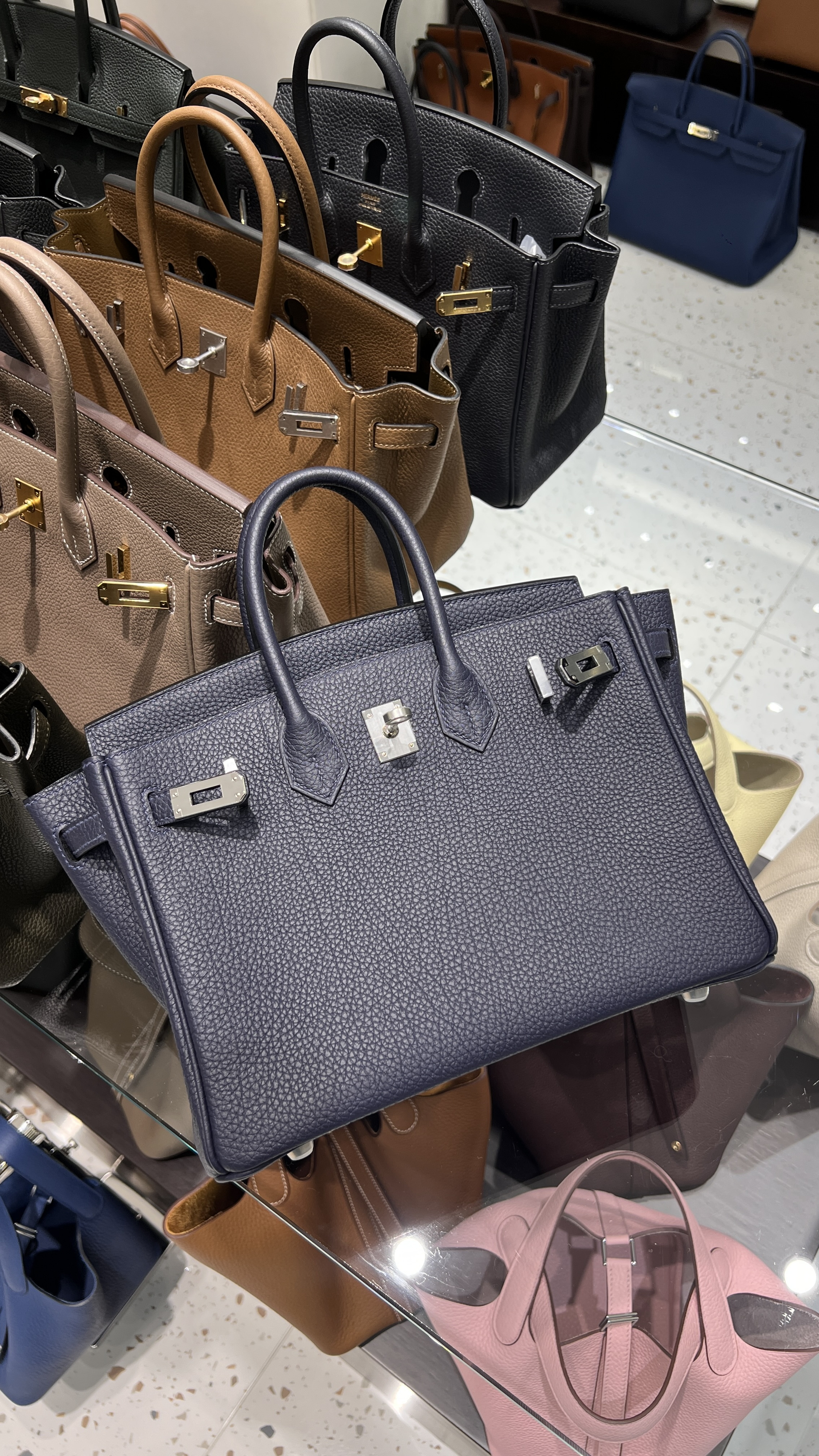 에르메스 Hermes Birkin 25cm Germany Leather 2Z Blue Nuit/silver