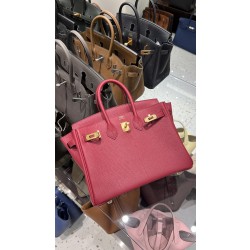 에르메스 Hermes Birkin 25cm Germany Leather K1 Rouge Grenat/gold