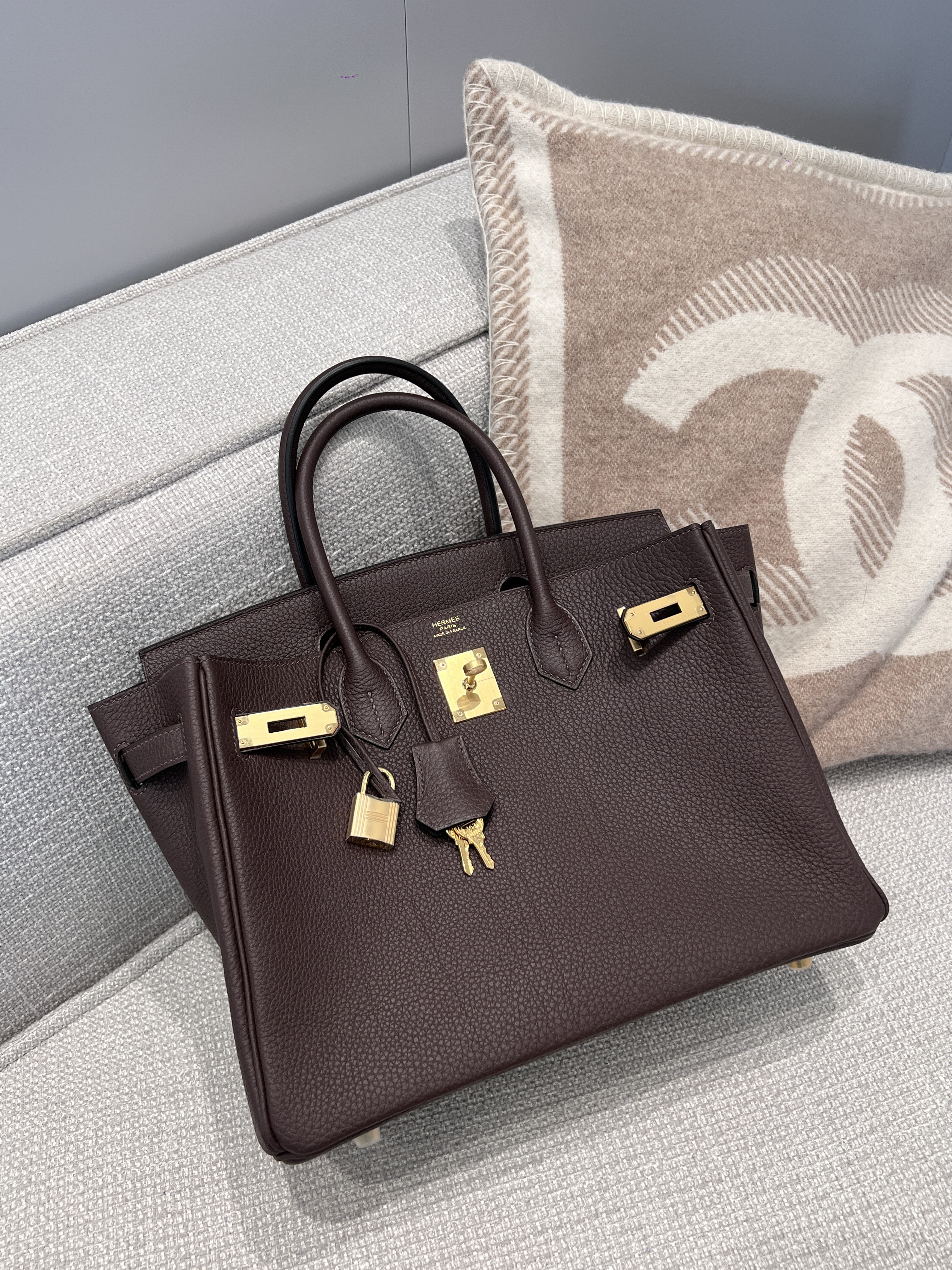 에르메스 Hermes Birkin 30cm Germany Leather 0G Rouge Sellier/gold