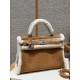 에르메스 Hermes Kelly Teddy 35cm Veau Grizzly and Shearling 37 Gold/silver