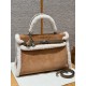 에르메스 Hermes Kelly Teddy 35cm Veau Grizzly and Swift and Shearling 37 Gold abd 3G Alezan/silver