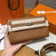에르메스 Hermes  Kelly to go Tressage 20.5cm Epsom and Swift 37 Gold and 2S Sesame/silver