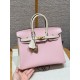 에르메스 Hermes Birkin 25cm Chèvre 3Q Rose Sakura and i2 Nata/gold
