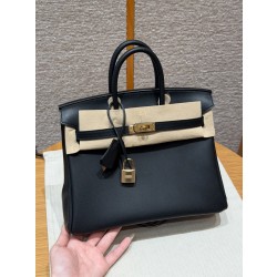 에르메스 Hermes Birkin 25cm Swift 89 Noir/gold