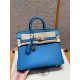 에르메스 Hermes Birkin 25cm Swift B3 Blue Zanzibar/silver