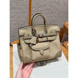 에르메스 Hermes Birkin Cargo 25cm Canvas and Swift 8Q Beige Marfa/silver