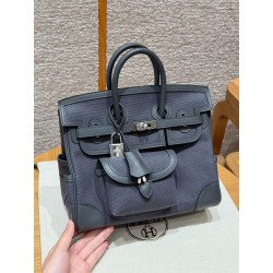 에르메스 Hermes Birkin Cargo 25cm Canvas and Swift H0 Girs Misty/silver