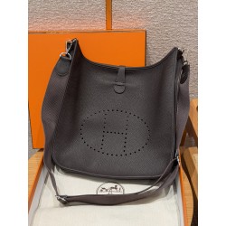 에르메스 Hermes Evelyne 33cm clemence 46 Ebene/silver