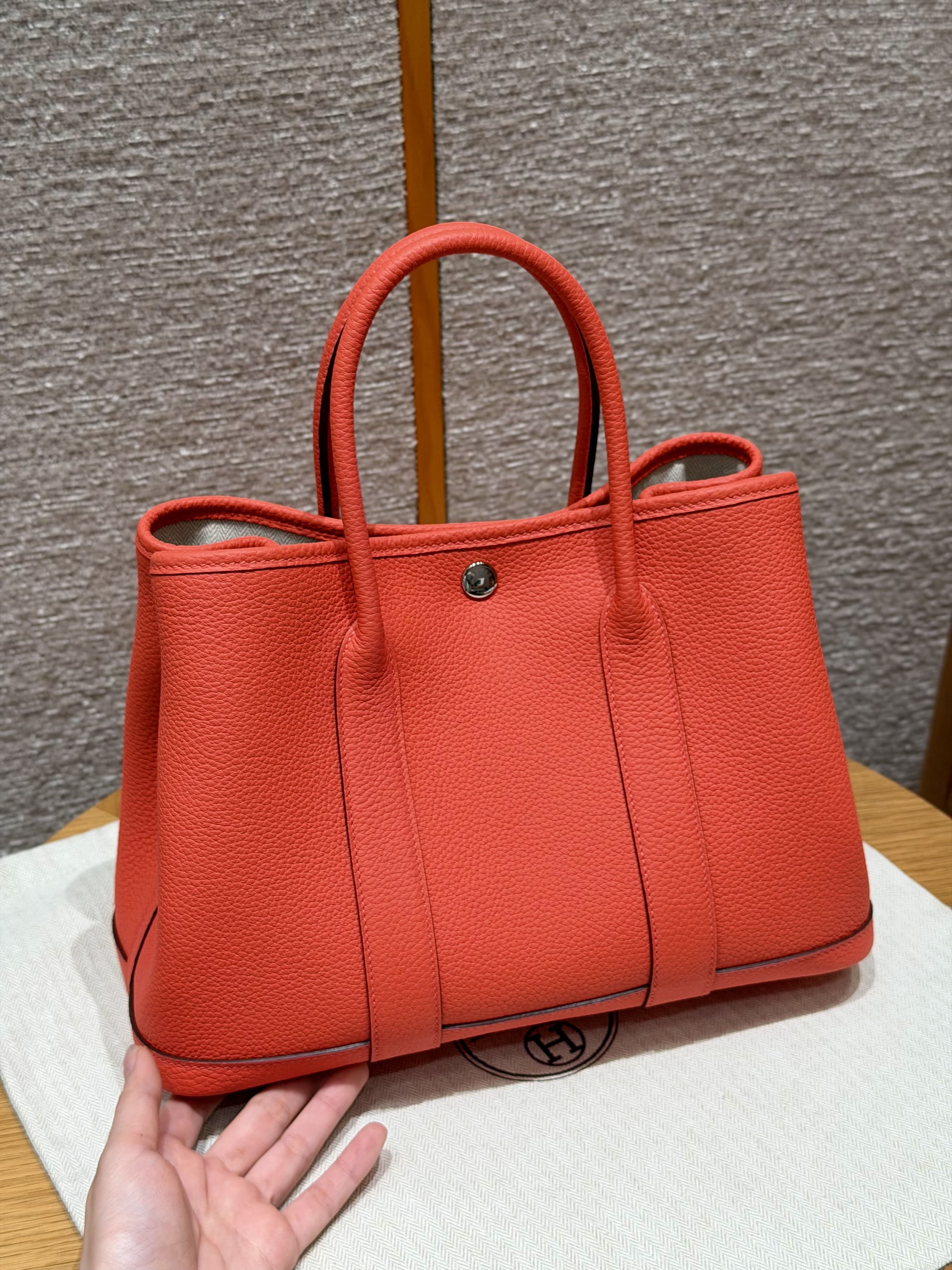 에르메스 Hermes Garden party 30cm Negonda 2R Rouge Pivoine