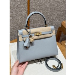 에르메스 Hermes Kelly 25cm Epsom P0 Gris pantin/gold