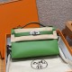 에르메스 Hermes Kelly Pochette 22cm Swift A8 Vert Yucca/silver