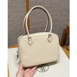 에르메스 Hermes Mini Plume 21cm Chevre i2 Nata/silver
