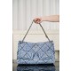 샤넬 Chanel 25k AS5740 Hobo Shopping Bag Blue 38cm