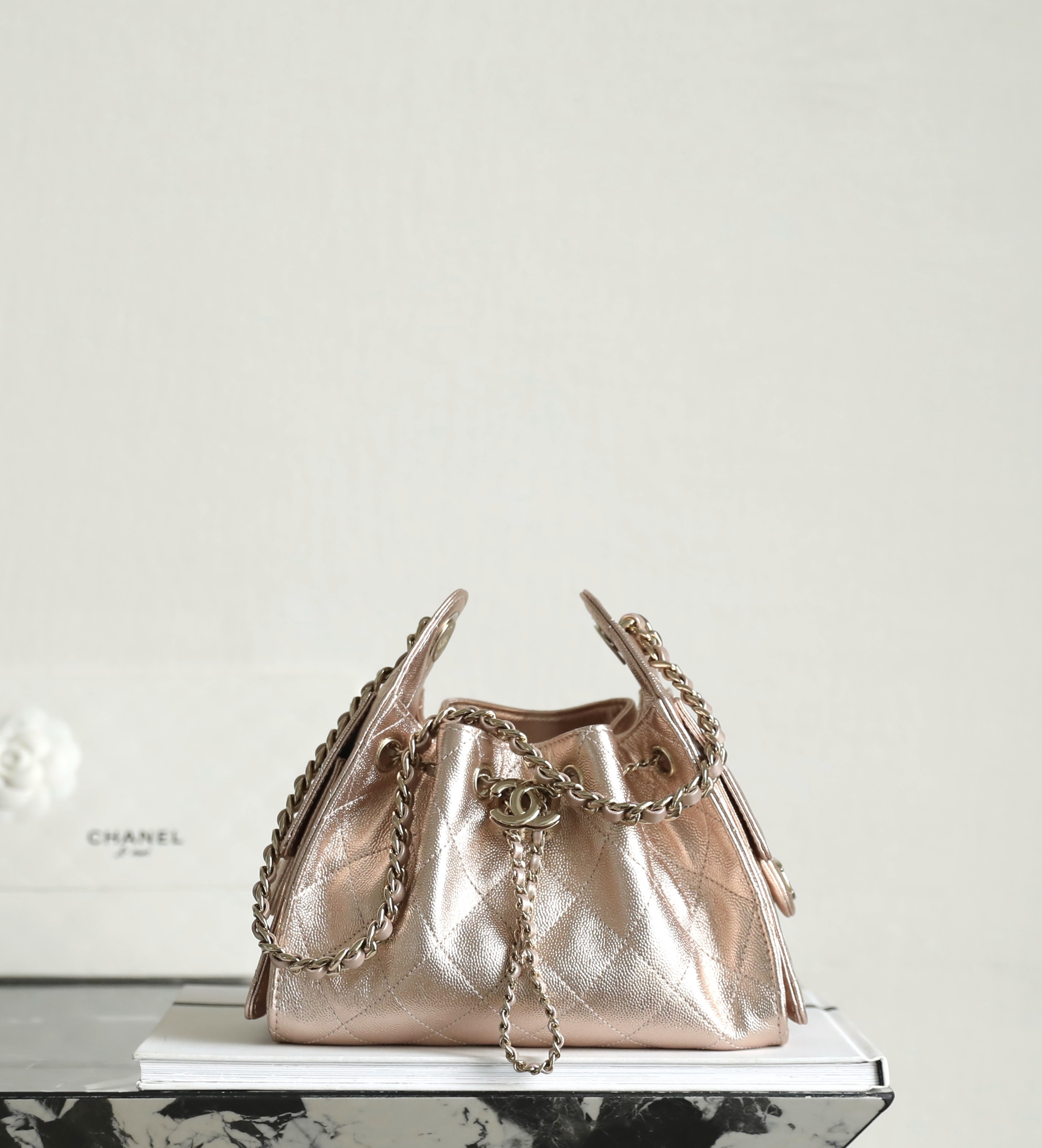 샤넬 CHANEL 26C C-061 AS5631 25 Mini Bag Rose gold 22cm