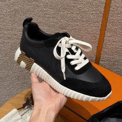 에르메스 Hermes 625 Bouncing 스니커즈 Goatskin suede&Black