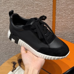 에르메스 Hermes 625 Bouncing 스니커즈 Goatskin suede&Black