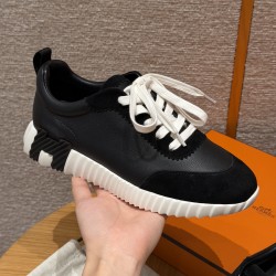 에르메스 Hermes 625 Bouncing 스니커즈 Goatskin suede&Black