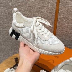 에르메스 Hermes 625 Bouncing 스니커즈 Mouton leather and cloth&White