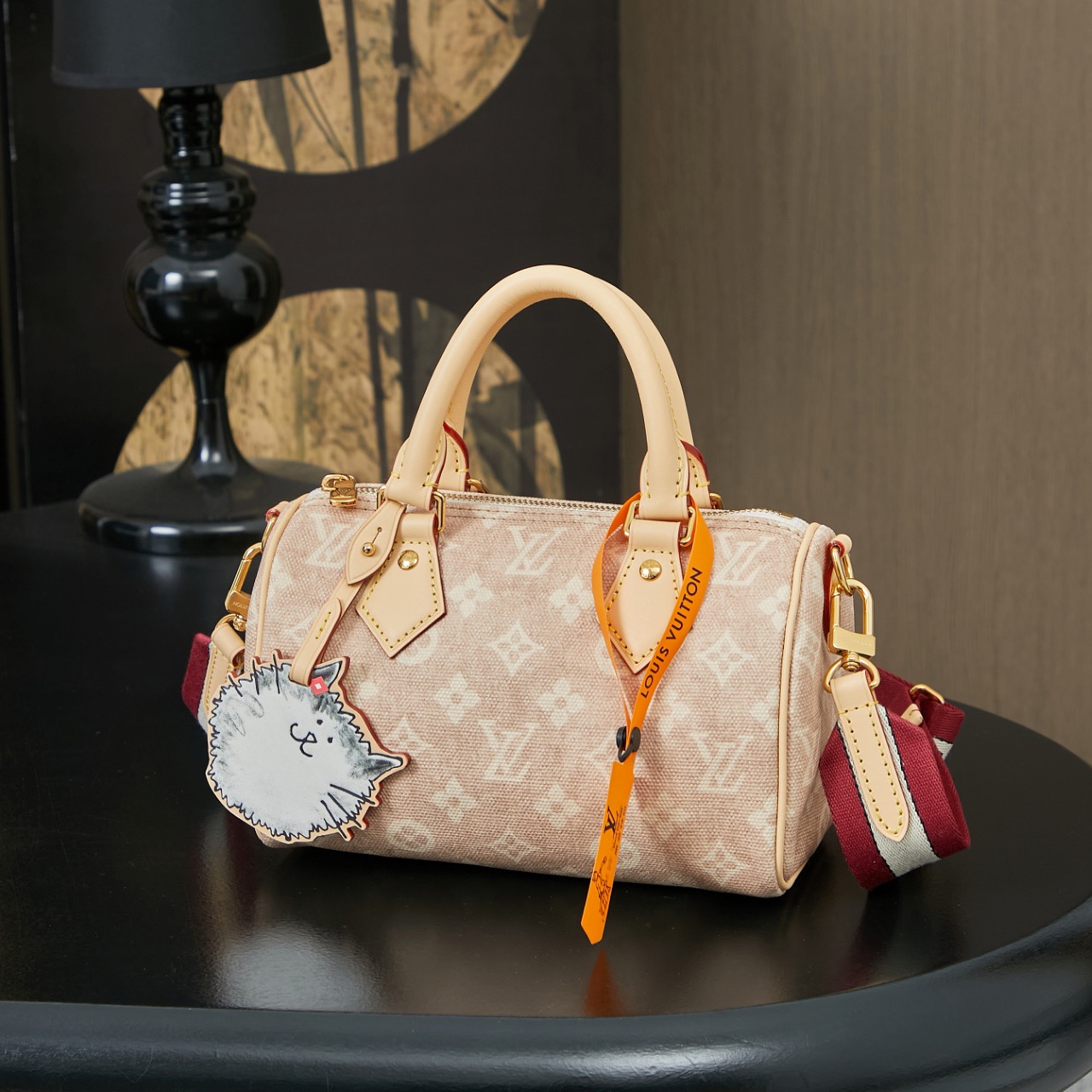 루이비통 Louis Vuitton M15151 Speedy Bandouliere 20 Meowgram Coated Canvas 16cm