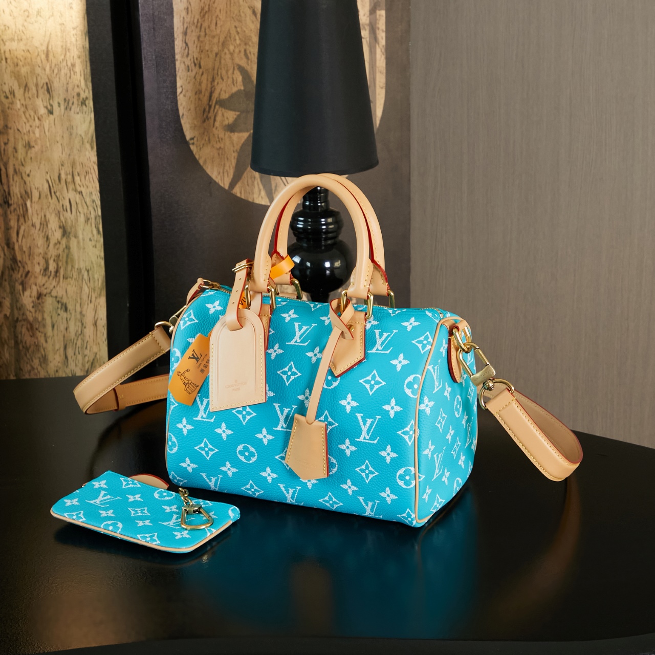 루이비통 Louis Vuitton M11561 Speedy P9 Bandouliere 25 Monogram Turquoise 25cm