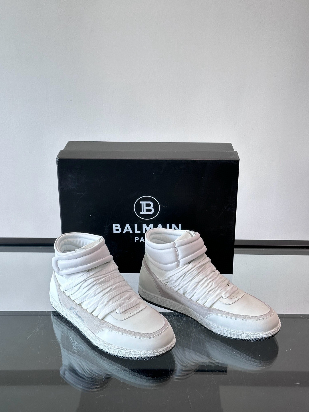 발망 Balmain Force 스니커즈 White