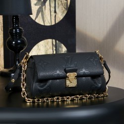 루이비통 Louis Vuitton M45813 Favorite Monogram Empreinte Leather Black 24cm