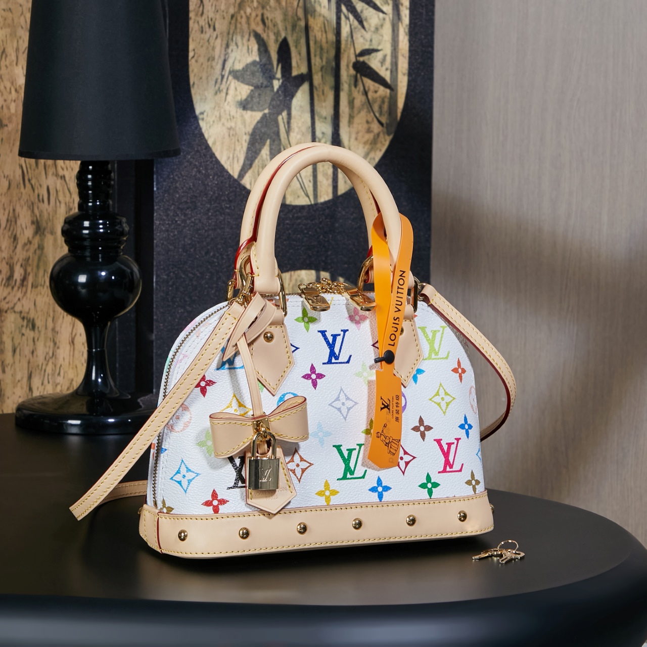 루이비통 Louis Vuitton x Murakami M13078 Takashi Alma BB Multicolor White 23.5cm