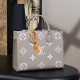 루이비통 Louis Vuitton M45494 Onthego MM Bicolor Monogram Empreinte Leather 35cm