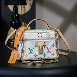 루이비통 M13662 Louis Vuitton x Murakami Takashi Vanity Chain Pouch Multicolor White 19CM