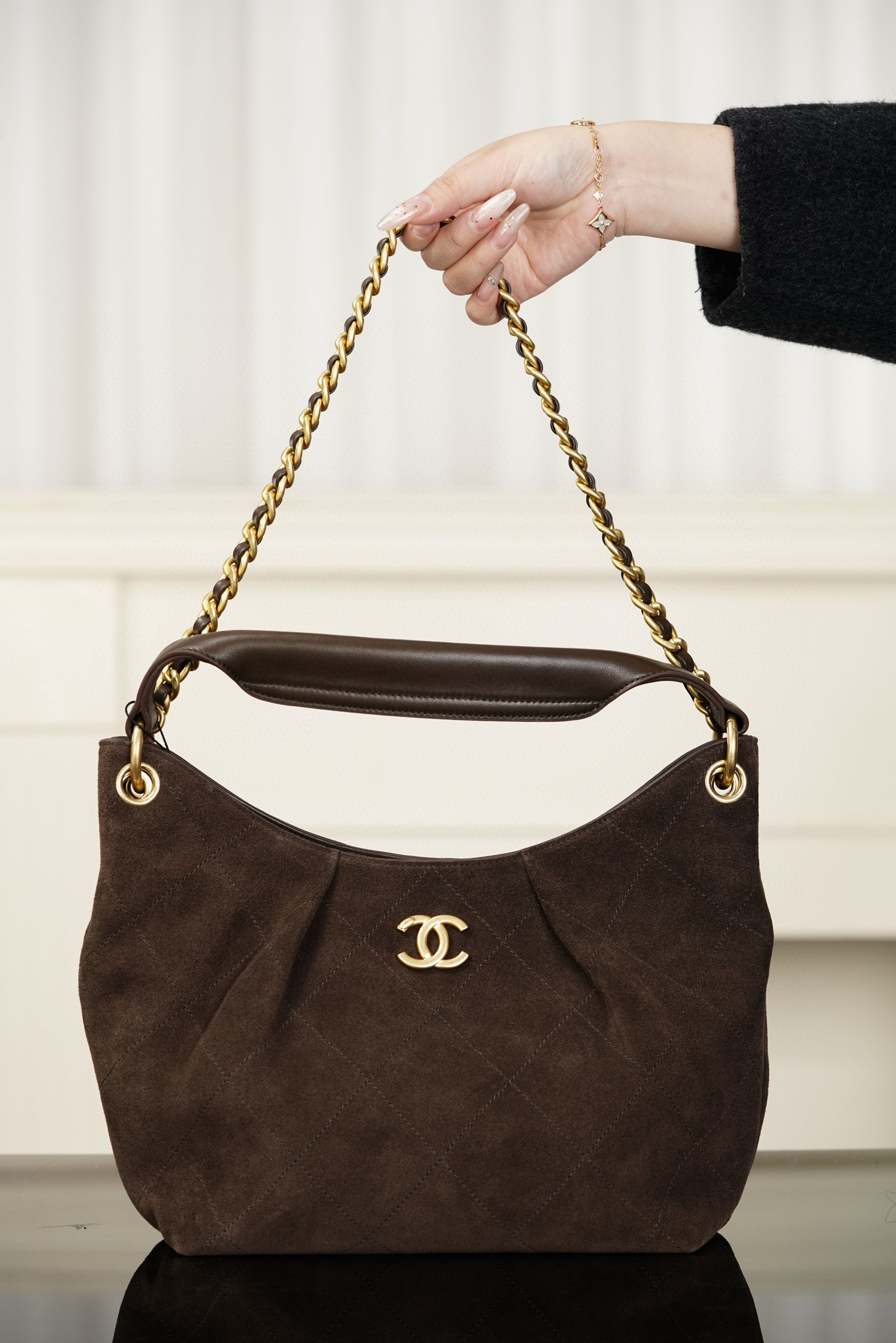 샤넬 CHANEL 26C AS6016 Hobo 32cm Coffee