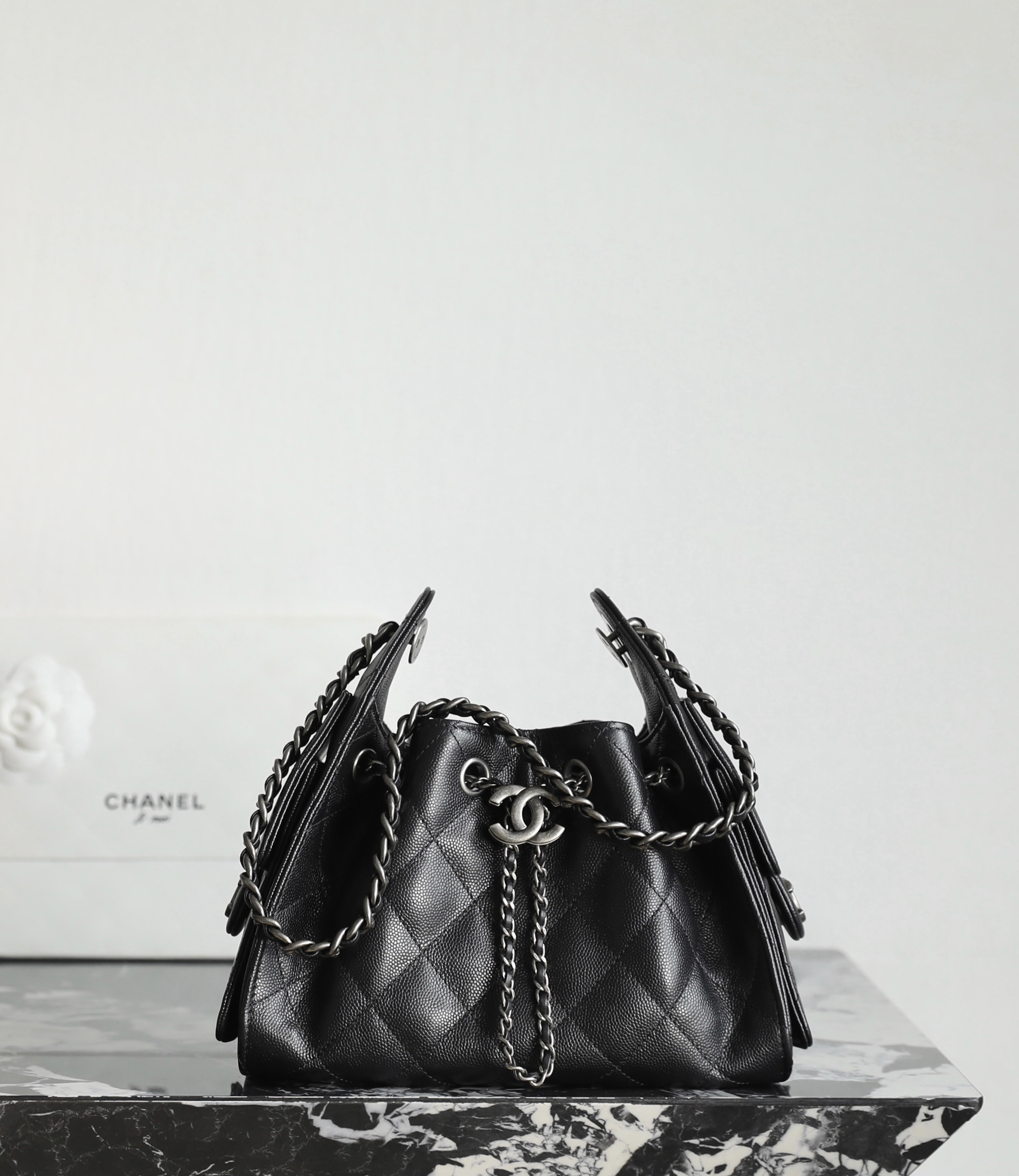샤넬 CHANEL 26C C-061 AS5631 25 Mini Bag Black 22cm