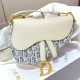 디올 Dior Saddle Bag with Strap White and Blue 20cm