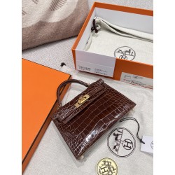 에르메스 Hermes Mini Kelly Hcp Alligator 33 Miel/gold