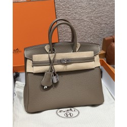 에르메스 Hermes Birkin 25cm Togo 18 Etoupe/silver