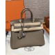 에르메스 Hermes Birkin 25cm Togo 18 Etoupe/silver