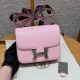 에르메스 Hermes Constance with mirror 19cm chèvre 3Q Rose Sakura/silver
