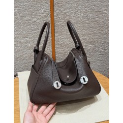 에르메스 Hermes Lindy 26cm Clemence 46 Ebene/silver