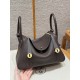 에르메스 Hermes Lindy 30cm Clemence 47 Chocolate/gold