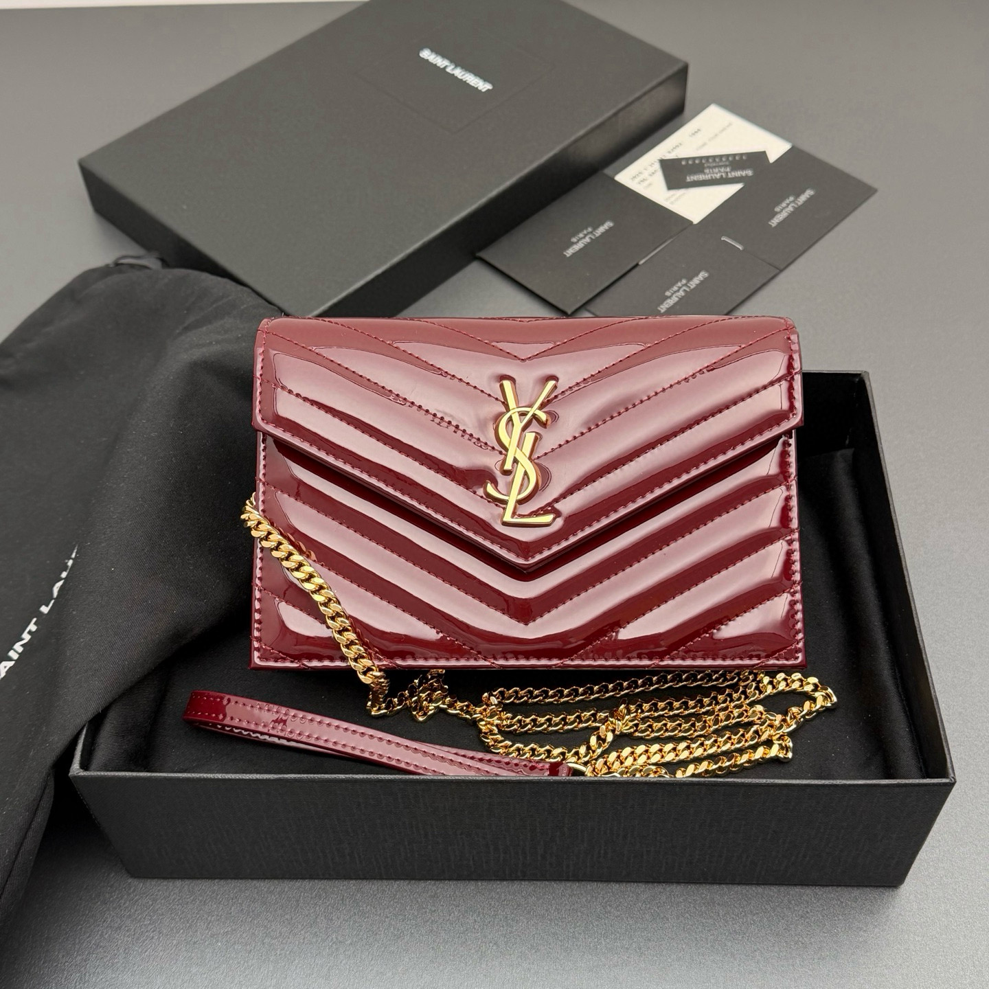 생로랑 Saint laurent/YSL 393953 ENVELOPE 체인 지갑 19cm