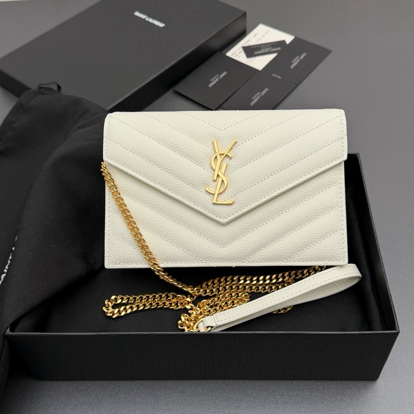생로랑 Saint laurent/YSL 393953 ENVELOPE 체인 지갑 19cm